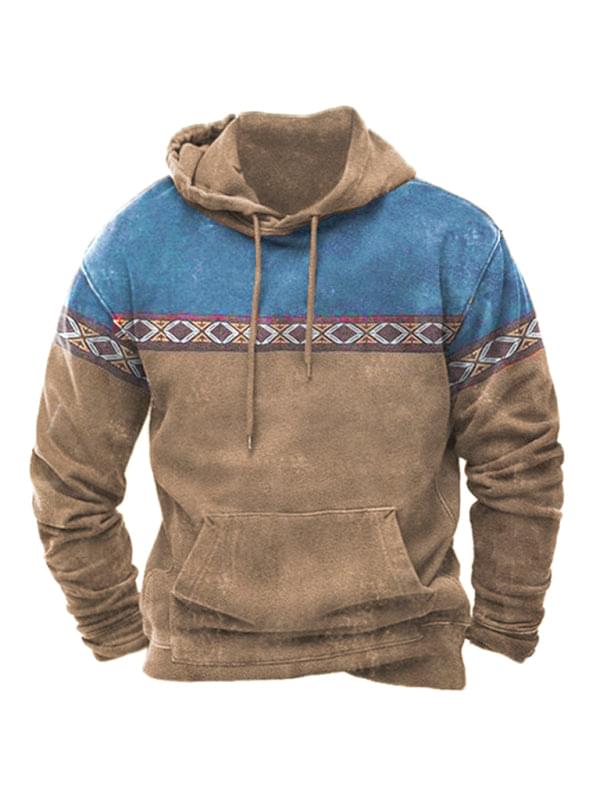Bold Patterns Long Sleeve Drawstring Hoodie
