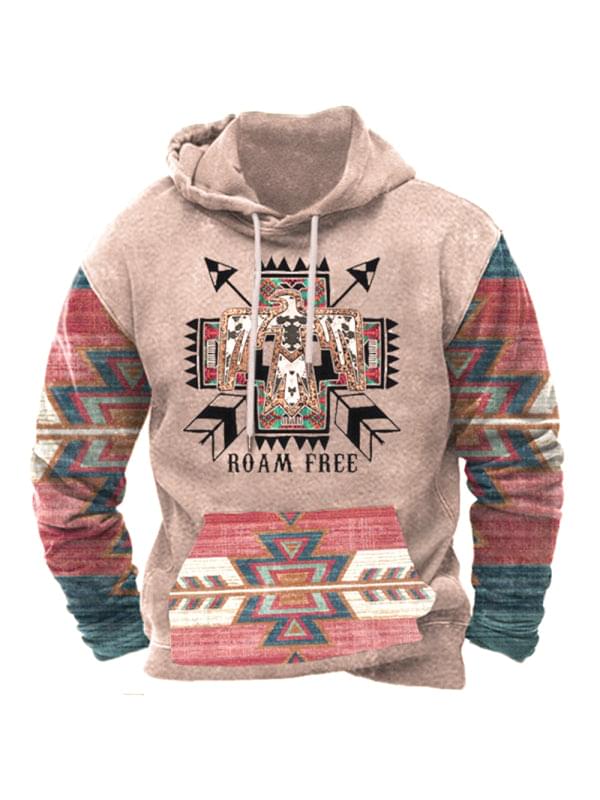 Bold Patterns Long Sleeve Drawstring Hoodie