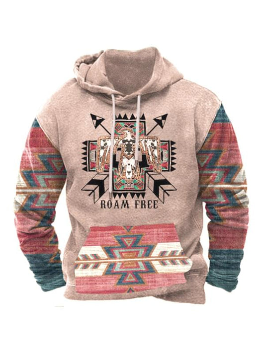 Bold Patterns Long Sleeve Drawstring Hoodie