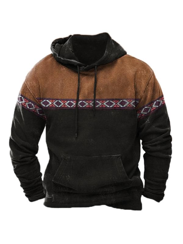 Bold Patterns Long Sleeve Drawstring Hoodie