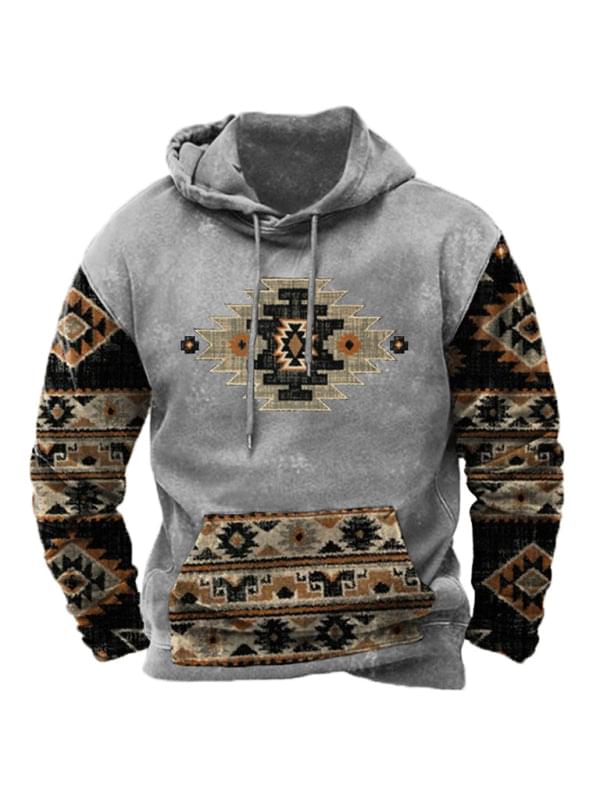 Bold Patterns Long Sleeve Drawstring Hoodie