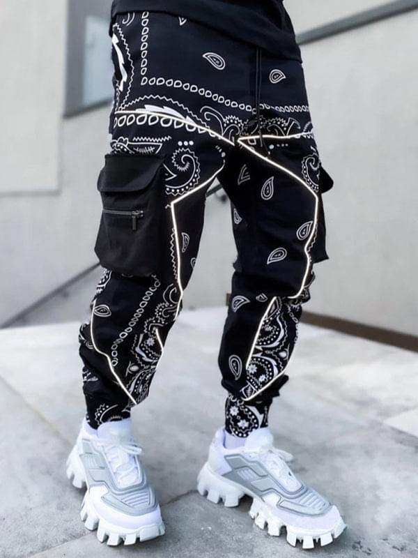 Cashew Flower Printed Cargo Pants