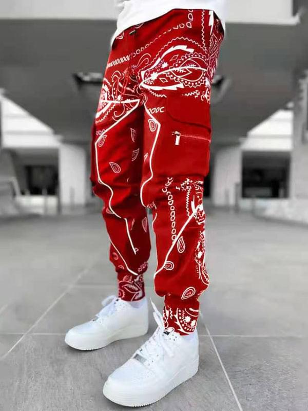 Cashew Flower Printed Cargo Pants