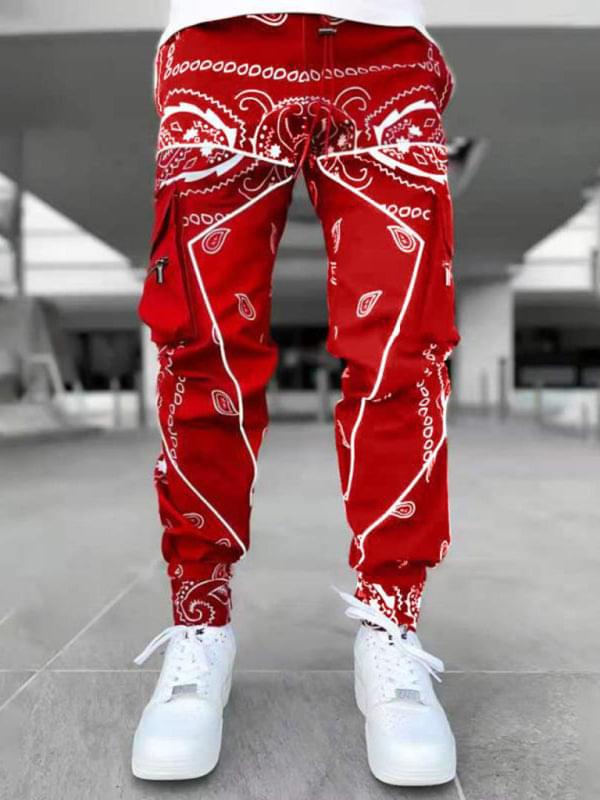 Cashew Flower Printed Cargo Pants