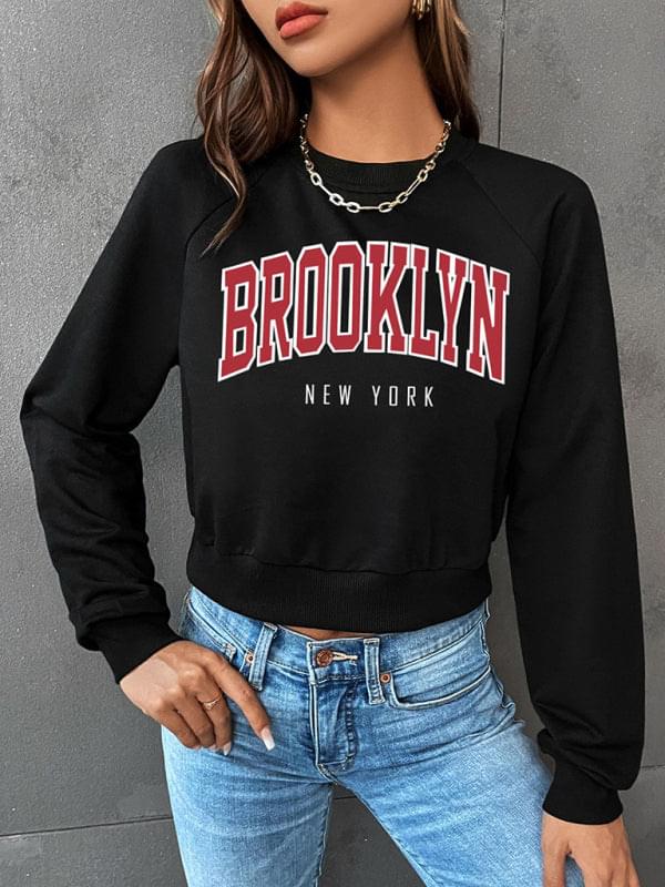 Brooklyn Graphic Crop Sweatshirt