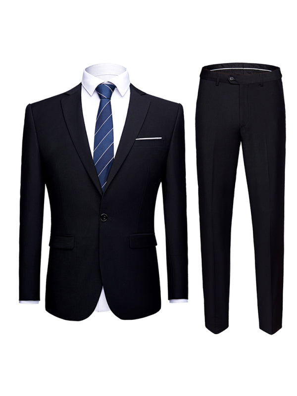Slim Fit Business Two Piece Suit - Serenity Land fashion