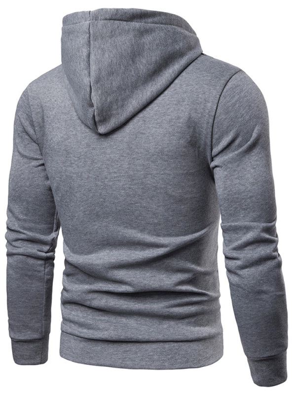 Solid Color Slim Fit Hoodie - Serenity Land fashion