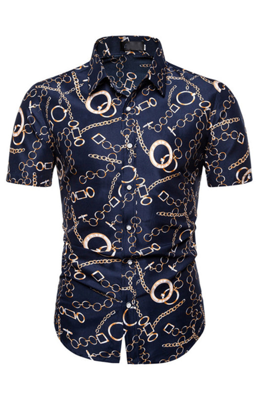 Men's Short Sleeve Printed Shirt - Serenity Land fashion