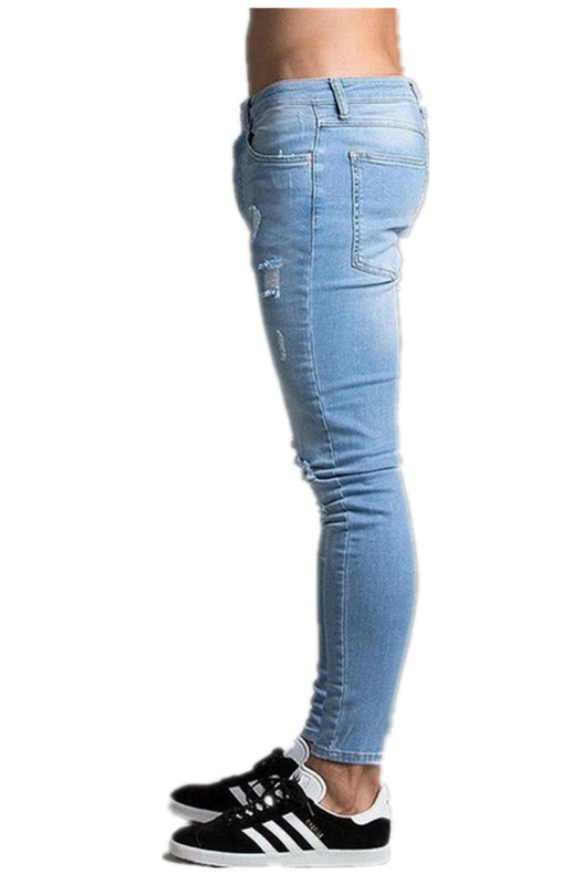 Frayed Slim Fit Long Jeans - Serenity Land fashion