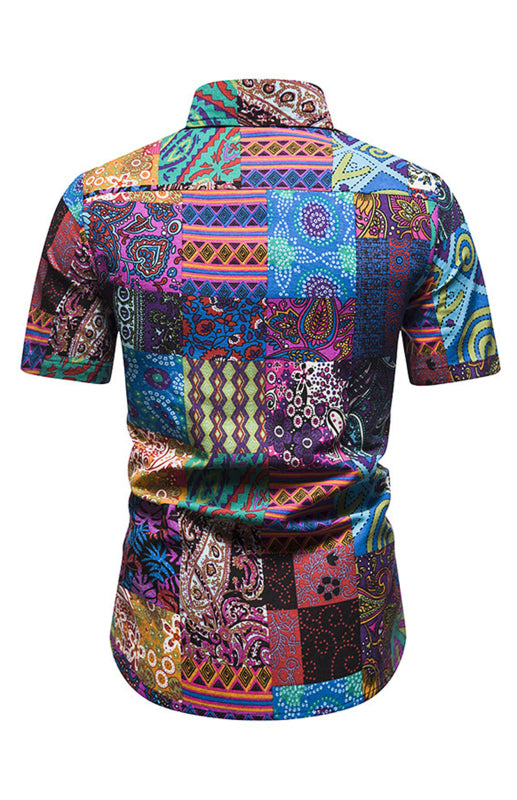 Men's Printed Short Sleeve Shirts - Serenity Land fashion