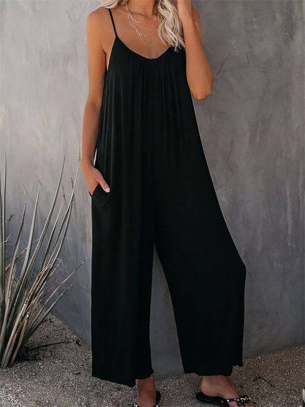 Solid Color Hot Short Jumpsuit - Serenity Land fashion
