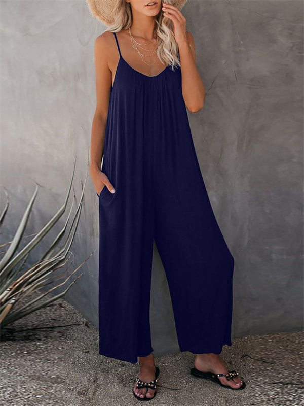 Solid Color Hot Short Jumpsuit - Serenity Land fashion