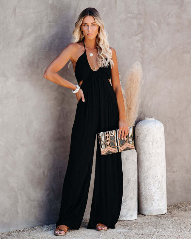 Midsummer U-neck backless jumpsuit
