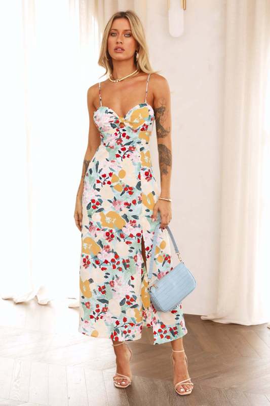 Elegant Slip Midi Dress - Serenity Land fashion