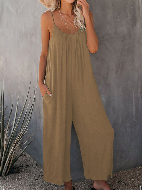 Solid Color Hot Short Jumpsuit - Serenity Land fashion