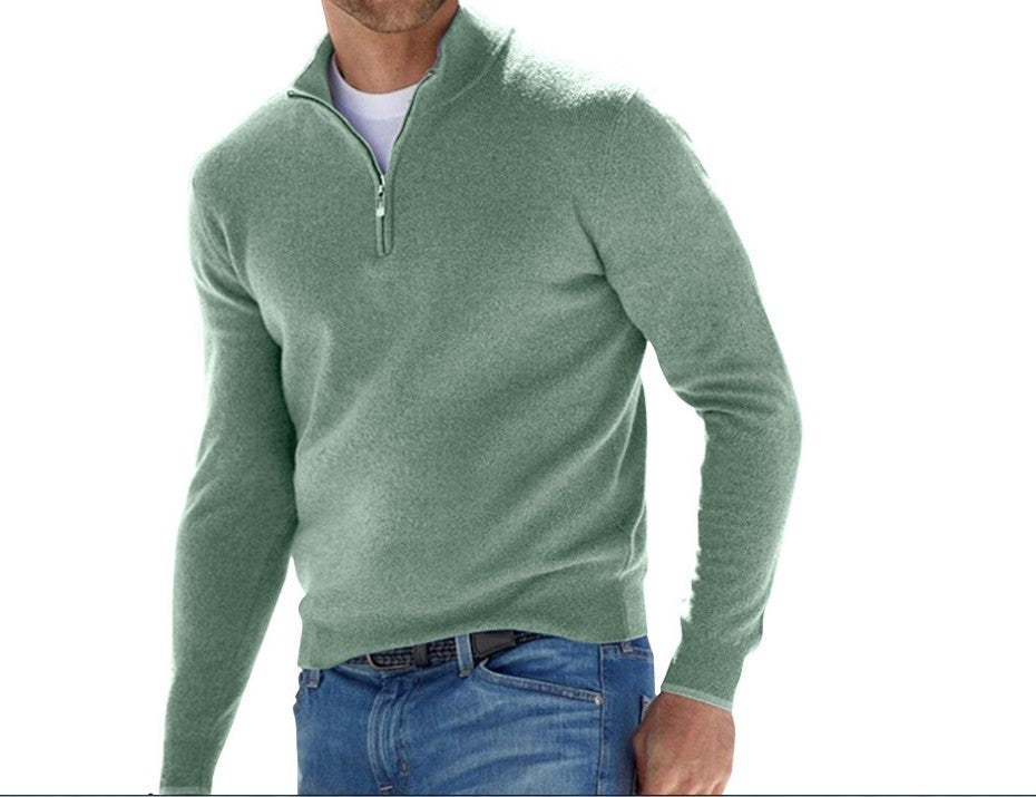 Solid Color Fleece Half Zip Pullover - Serenity Land fashion