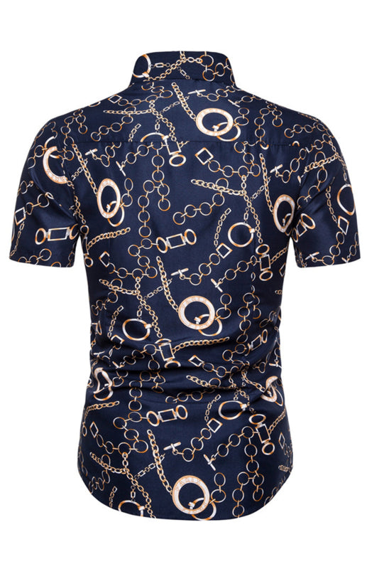 Men's Short Sleeve Printed Shirt - Serenity Land fashion