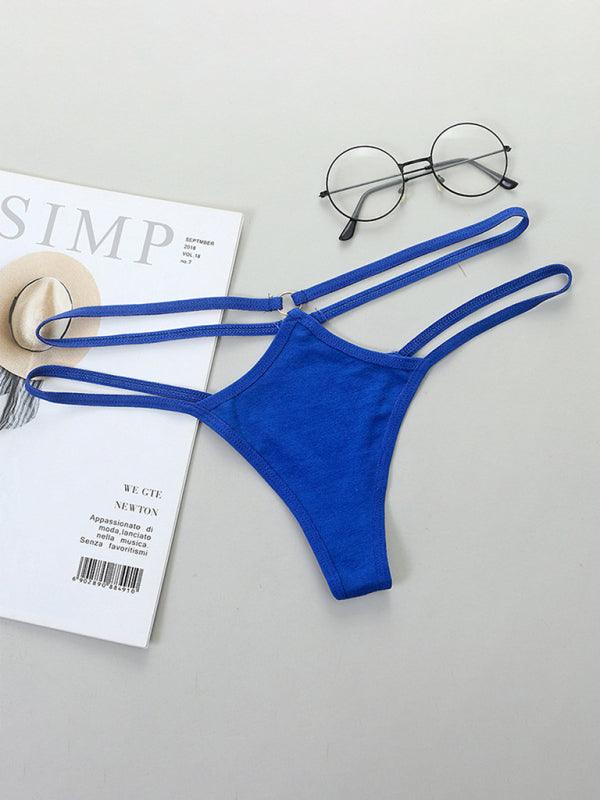 Thin strap hollow triangle low waist ladies panties - Serenity Land fashion