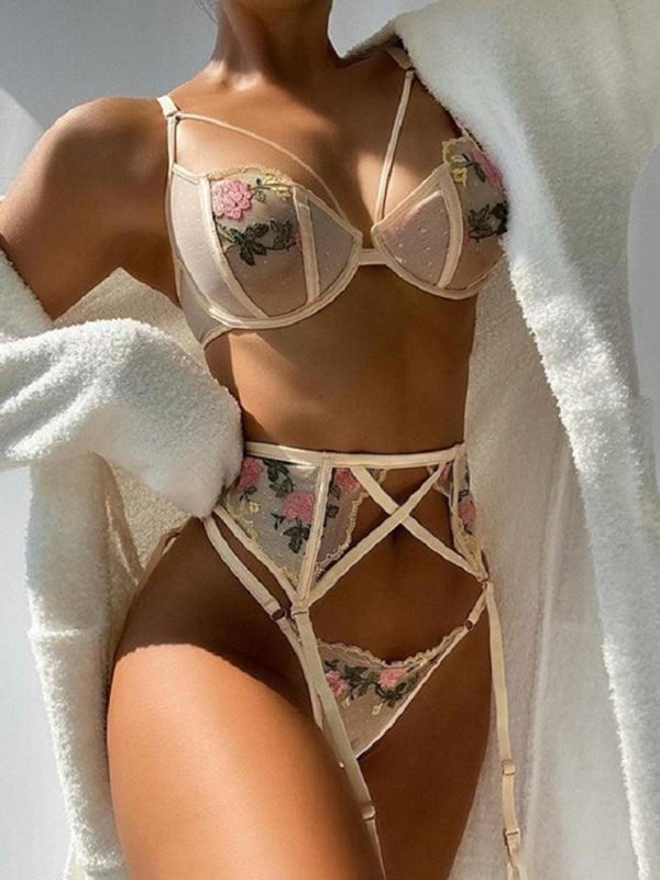 Women's Classic Embroidered Lace Three-piece Set - Serenity Land fashion