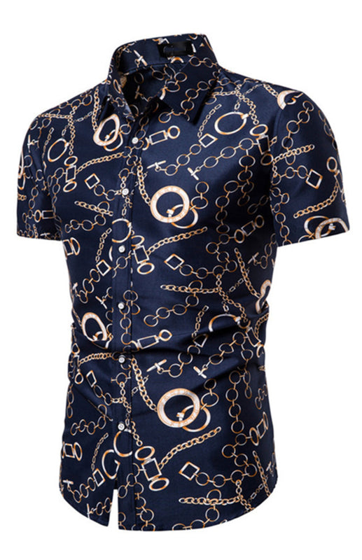 Men's Short Sleeve Printed Shirt - Serenity Land fashion