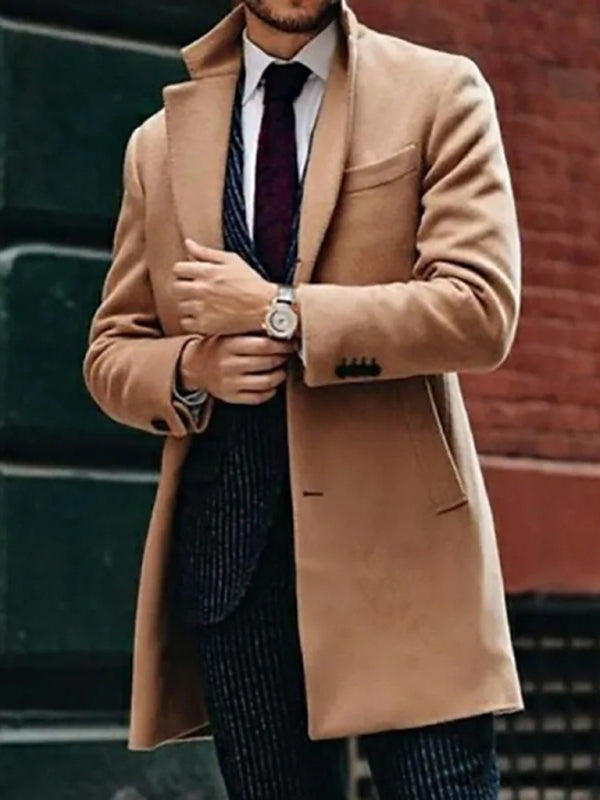 Mid-length Fine Woolen Coat - Serenity Land fashion