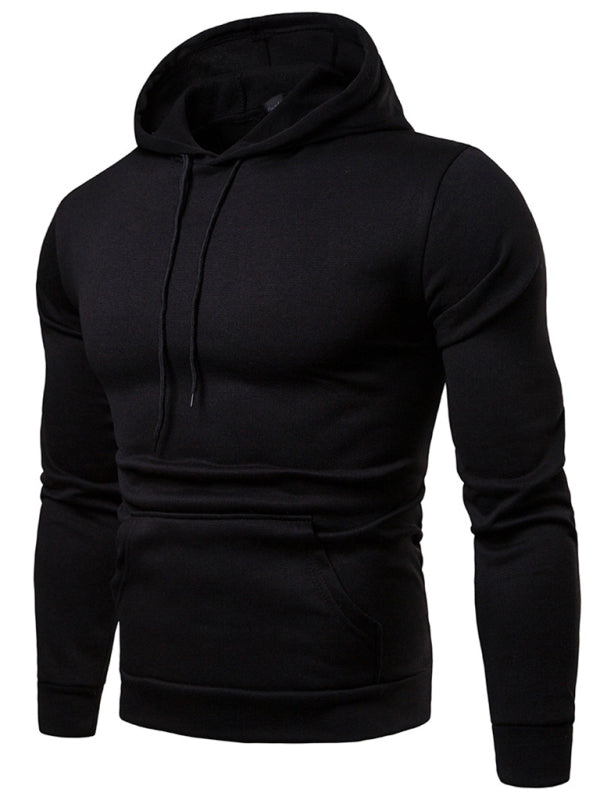 Solid Color Slim Fit Hoodie - Serenity Land fashion