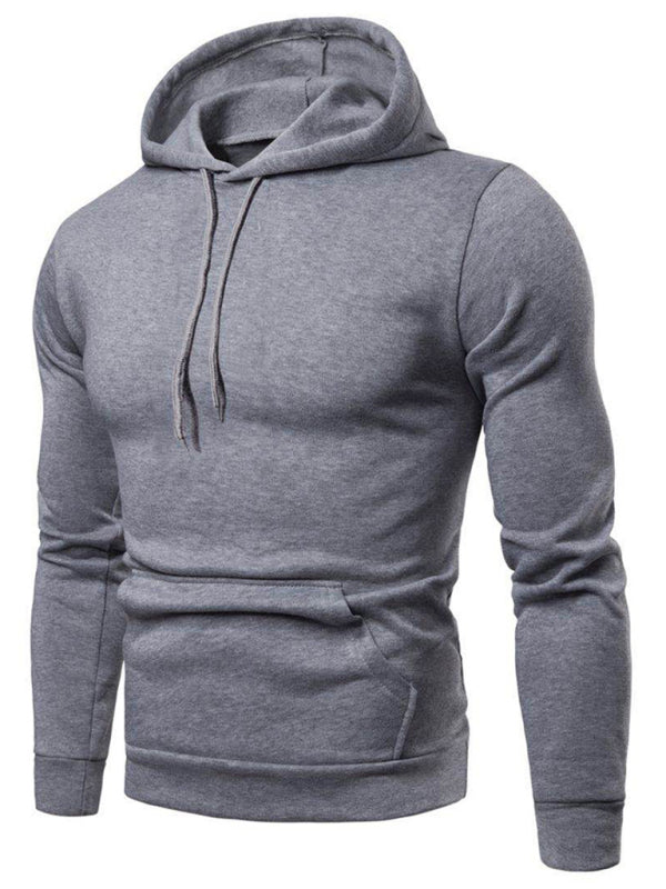 Solid Color Slim Fit Hoodie - Serenity Land fashion
