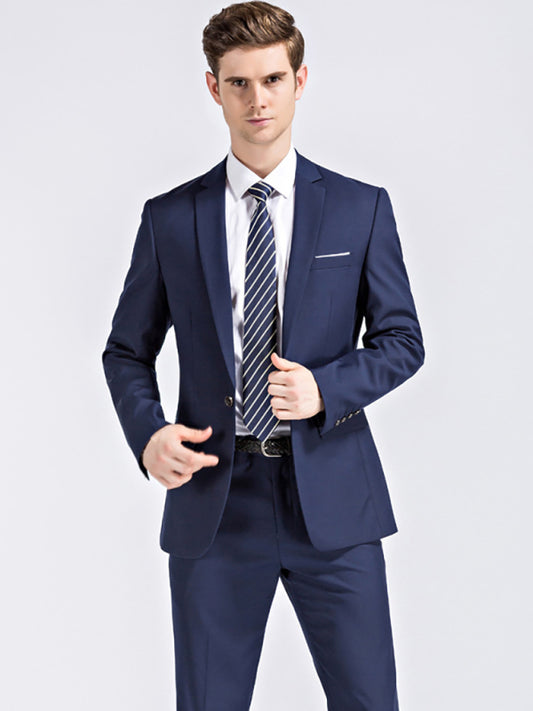 Slim Fit Business Two Piece Suit - Serenity Land fashion