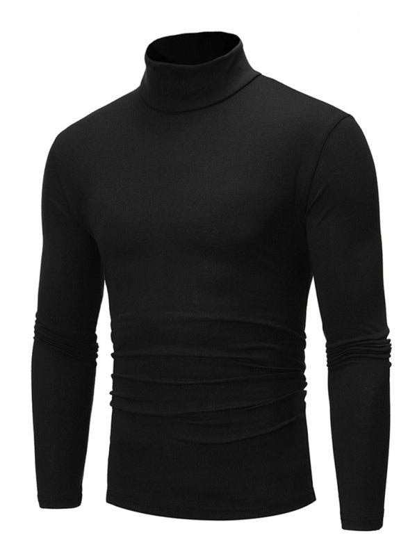 Solid Color Turtleneck Pullover - Serenity Land fashion