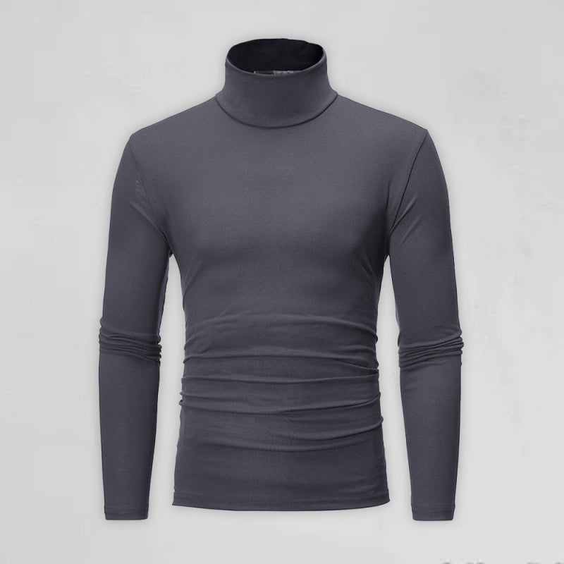 Solid Color Turtleneck Pullover - Serenity Land fashion
