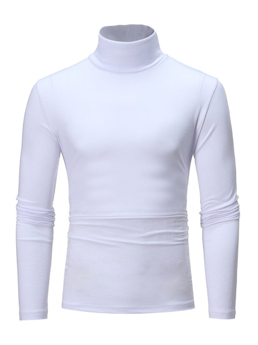 Solid Color Turtleneck Pullover - Serenity Land fashion