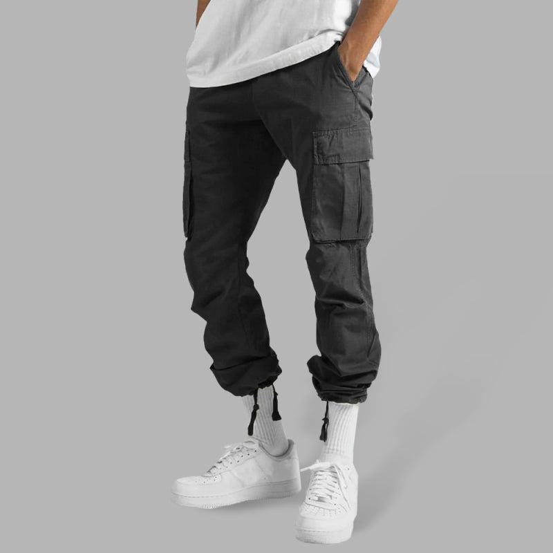 Solid Color Relaxed Cargo Pants - Serenity Land fashion