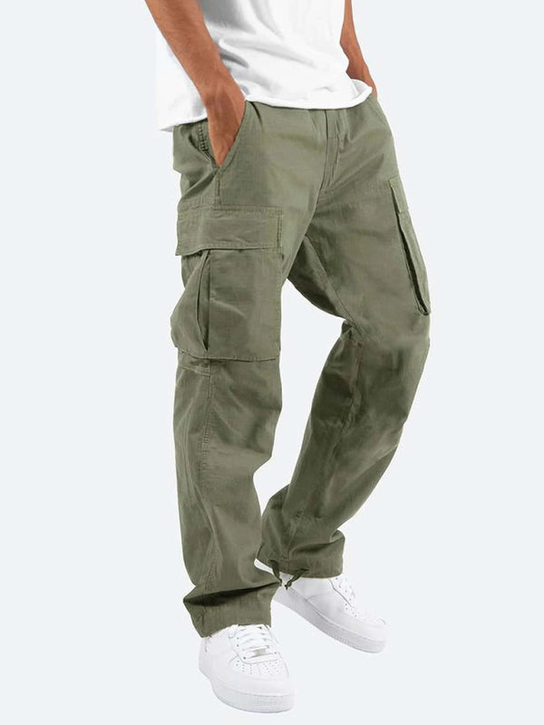 Solid Color Relaxed Cargo Pants - Serenity Land fashion