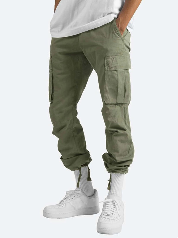 Solid Color Relaxed Cargo Pants - Serenity Land fashion