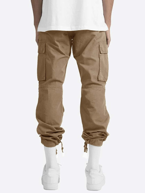 Solid Color Relaxed Cargo Pants - Serenity Land fashion