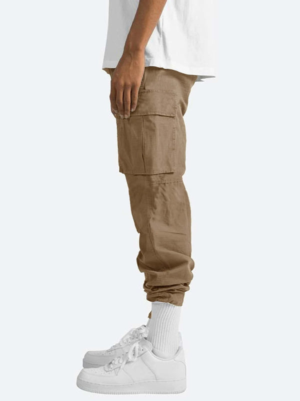 Solid Color Relaxed Cargo Pants - Serenity Land fashion