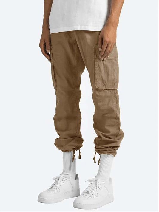 Solid Color Relaxed Cargo Pants - Serenity Land fashion