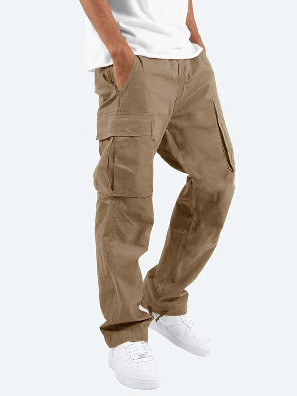 Solid Color Relaxed Cargo Pants - Serenity Land fashion
