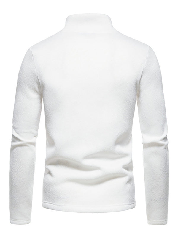 Solid color turtleneck long sleeve sweatshirt - Serenity Land fashion