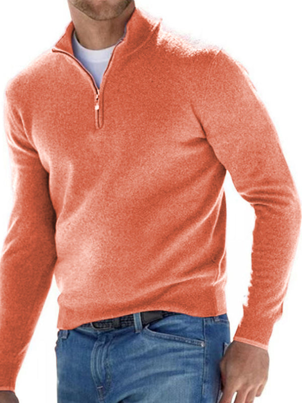 Solid Color Fleece Half Zip Pullover - Serenity Land fashion