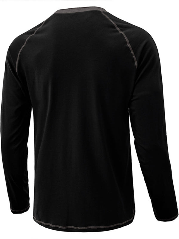 Thermal Henley Trim T Shirt - Serenity Land fashion