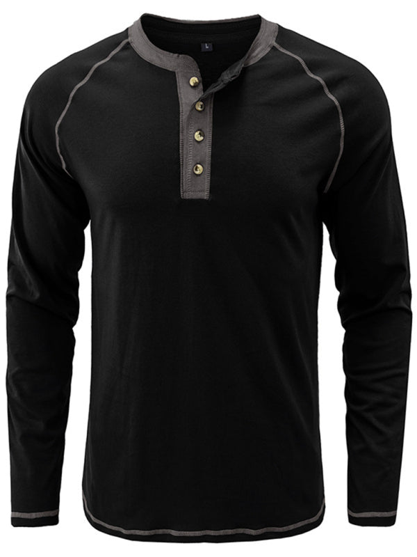 Thermal Henley Trim T Shirt - Serenity Land fashion