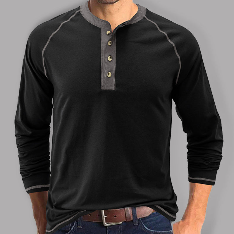 Thermal Henley Trim T Shirt - Serenity Land fashion
