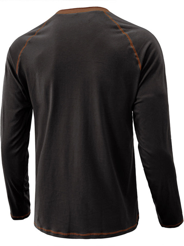 Thermal Henley Trim T Shirt - Serenity Land fashion