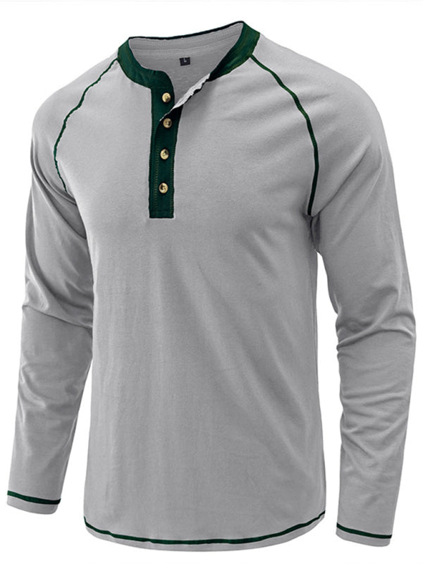 Thermal Henley Trim T Shirt - Serenity Land fashion