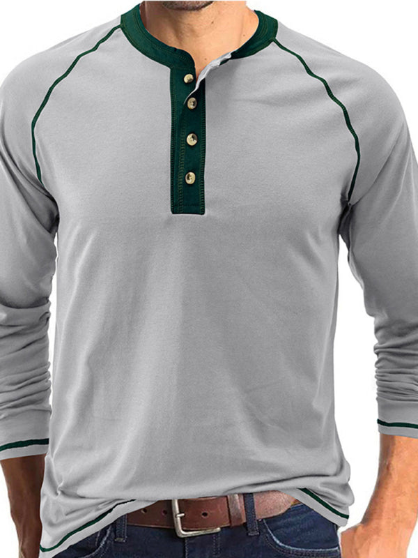 Thermal Henley Trim T Shirt - Serenity Land fashion