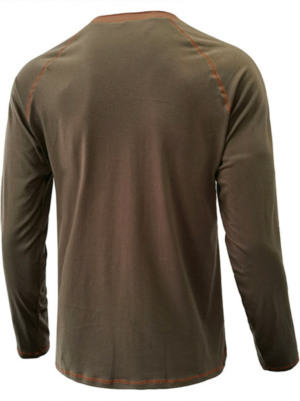 Thermal Henley Trim T Shirt - Serenity Land fashion