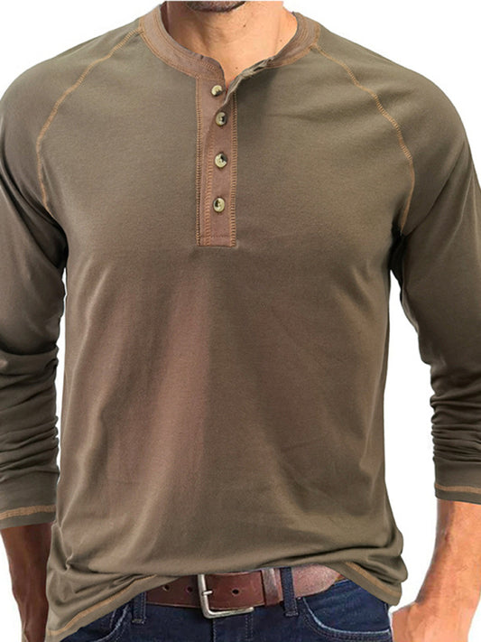 Thermal Henley Trim T Shirt - Serenity Land fashion
