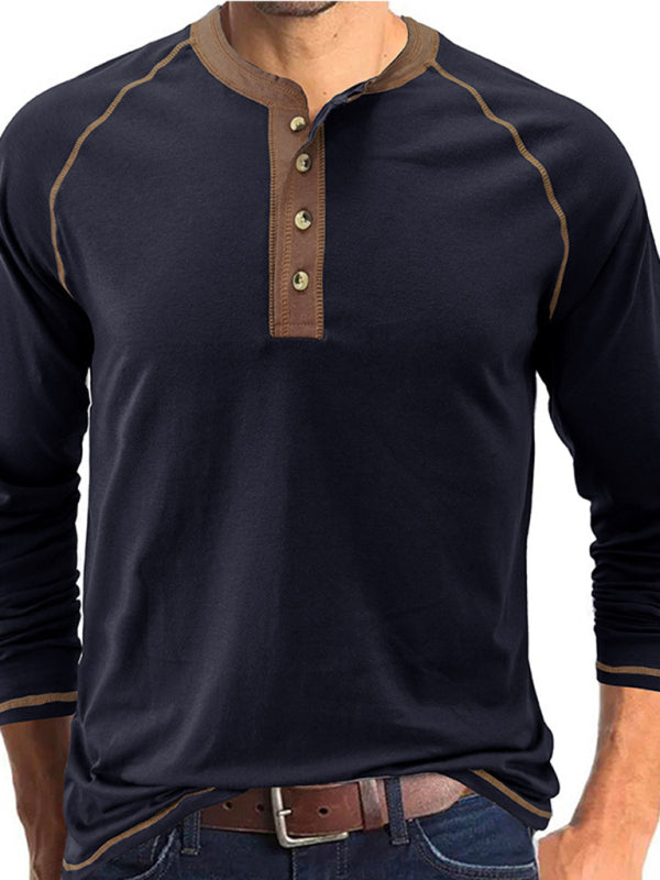 Thermal Henley Trim T Shirt - Serenity Land fashion