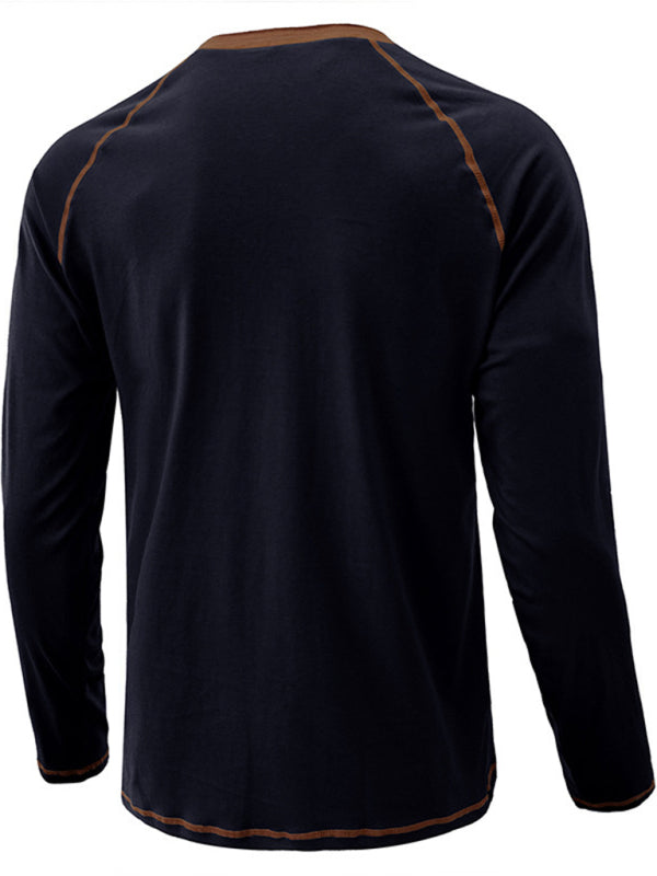 Thermal Henley Trim T Shirt - Serenity Land fashion